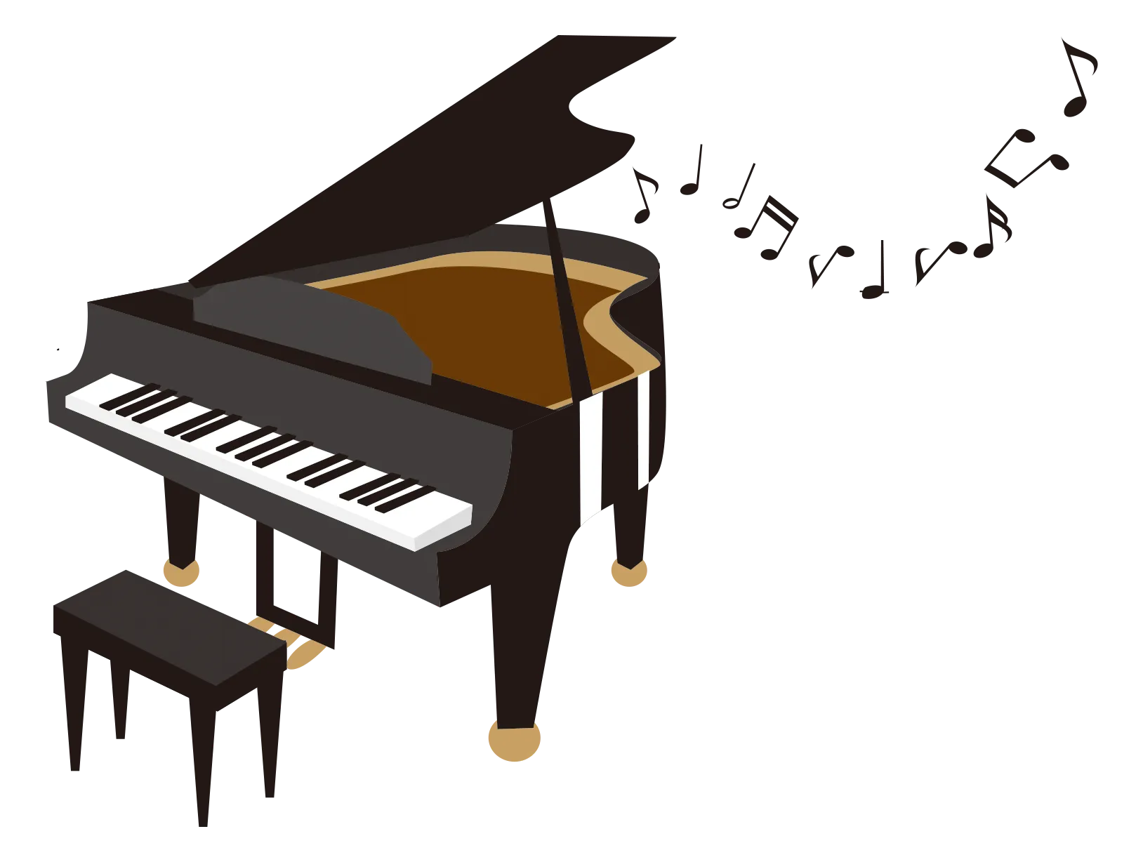 グランドピアノのイラスト